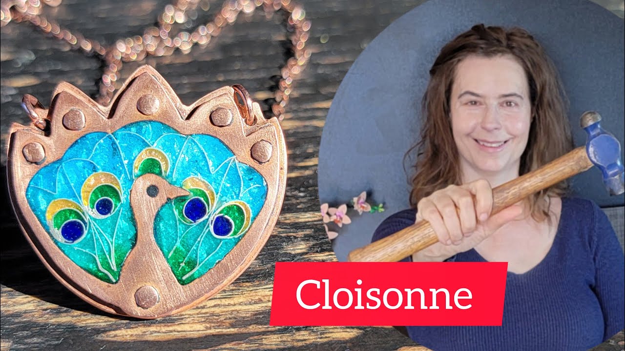 I Turned Copper, Silver and Glass into this Beautiful Pendant. Cloisonne Enameling Technique.