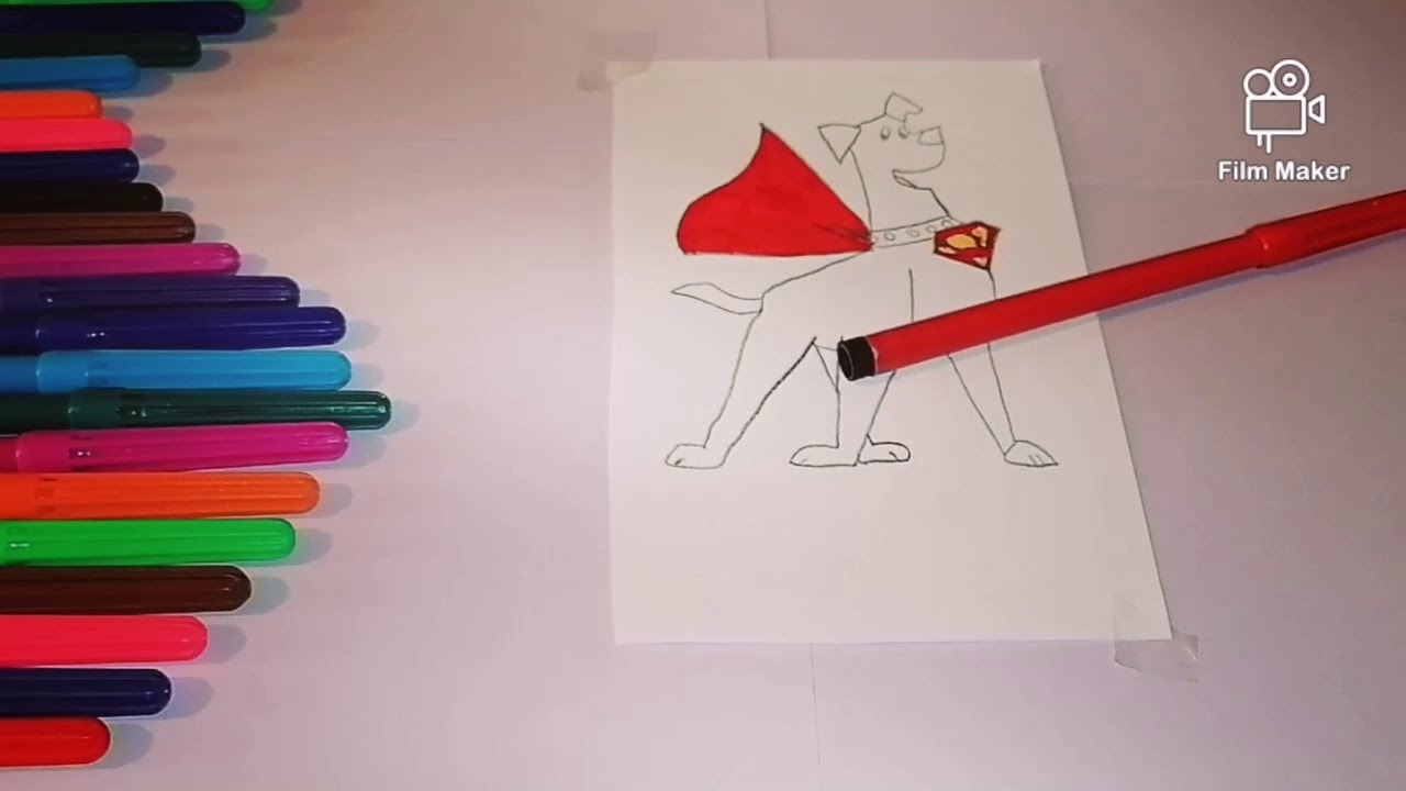 Cum să desenezi pe Krypto c&acirc;inele erou.