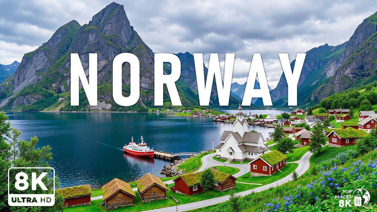 Весна в Норвегии, 8K 🇳🇴 | Фьорды, горы и водопады в формате Ultra HD