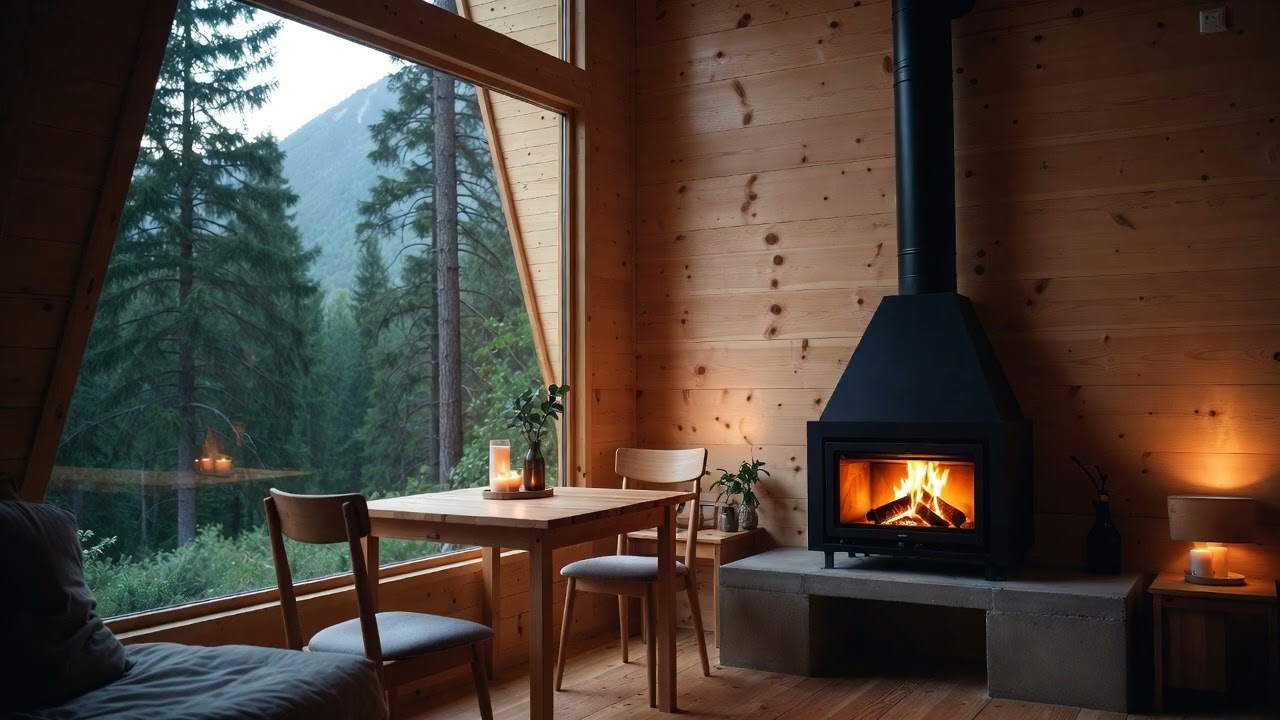 Cozy Cabin Jazz by the Fireplace 🔥 Relaxing Smooth Jazz & Crackling Fire for Study, Work & Sleep