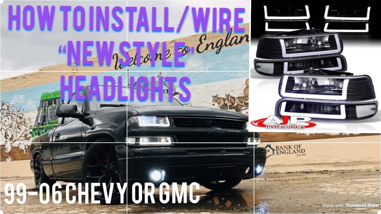 Как подключить и установить фары нового образца для Chevrolet или GMC 99-06 годов выпуска от дист...
