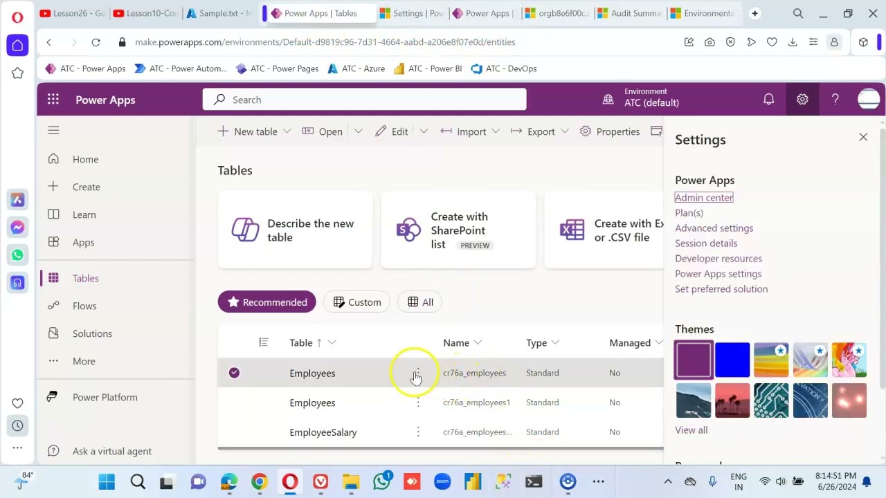 Lesson609 - Dataverse Table View Audit Log - Power Apps 1000 Videos