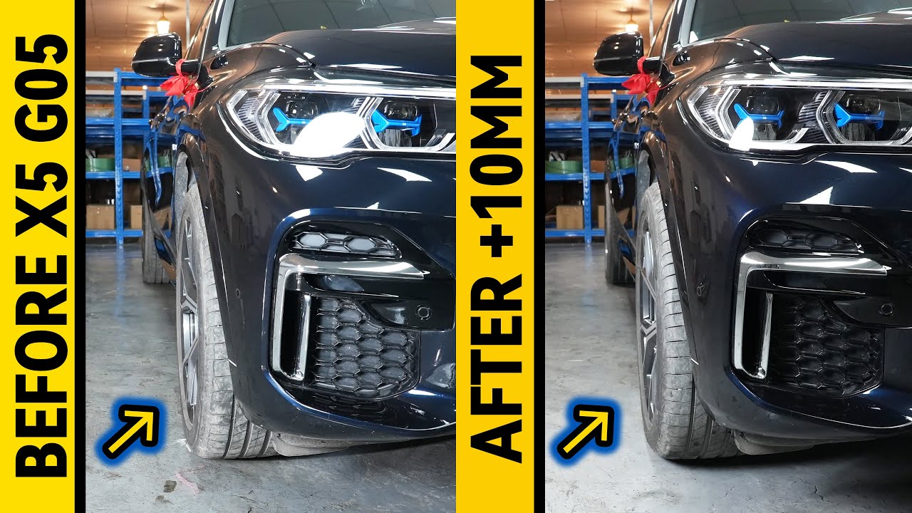 10mm Wheel Spacers Before After Results on BMW X5 G05 (BONOSS BMW Accessories)
