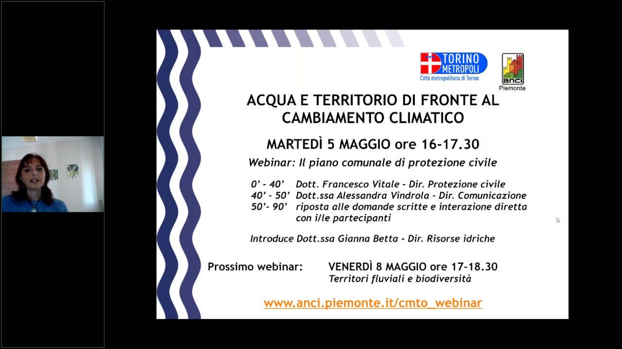 Webinar Acqua e territorio: Il piano comunale di protezione civile