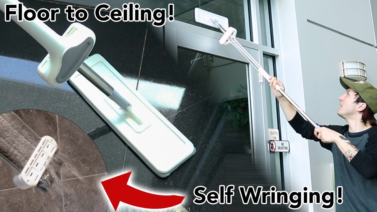 The Mop That Actually CLEANS! | Microfiber Mop Self-Wringing Flat Wet/Dry Mop
