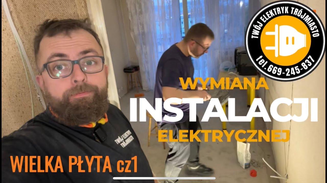 Wymiana instalacji elektrycznej w żelbecie - wielka płyta - armagedon - część 1/2