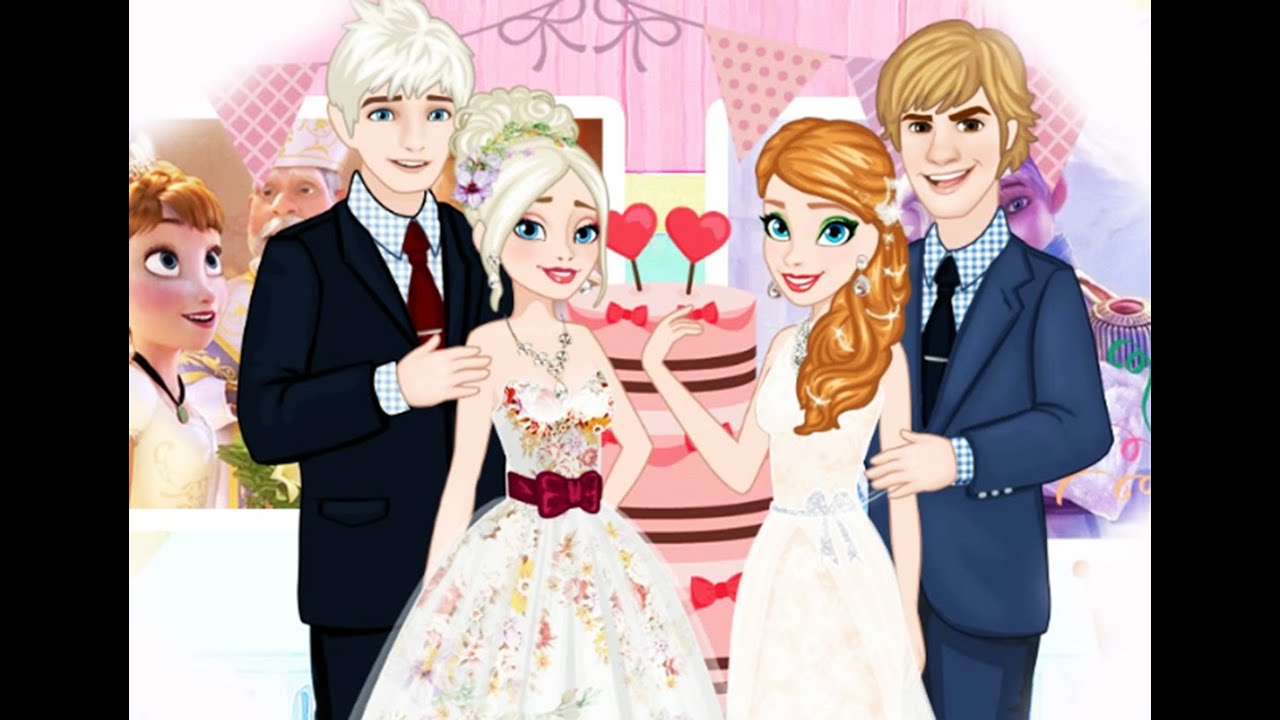 Princess Elsa & Anna Wedding Party &hearts; Frozen Sisters Wedding Party