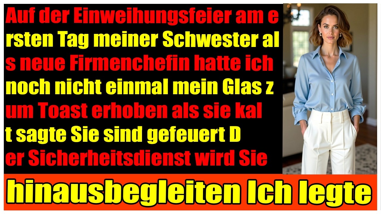 Bei ihrer Einweihungsparty am ersten Tag sagte sie Du bist gefeuert 3 Stunden später