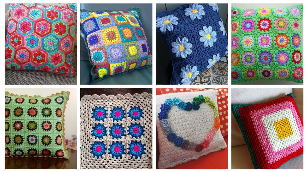 Beautiful and stylish crochet cushion designs #unique new pillows covers ideas