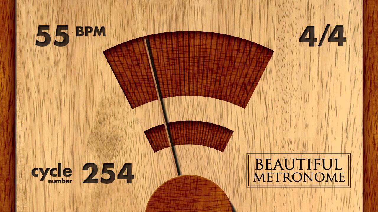 55 BPM 4/4 Wood Metronome HD