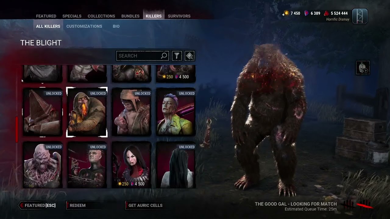 J. plays Dead by Daylight for me on his PC account 411