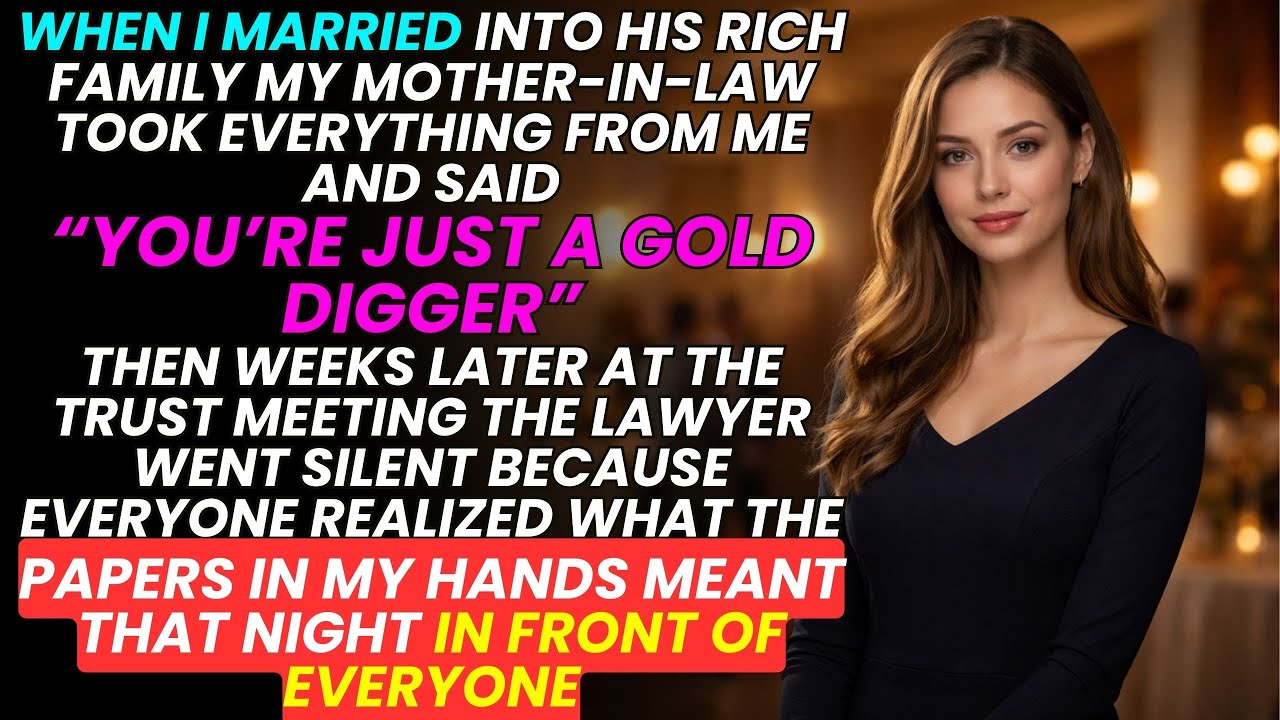 My Mother in Law Called Me a Gold Digger—The Papers I Brought Changed Everything