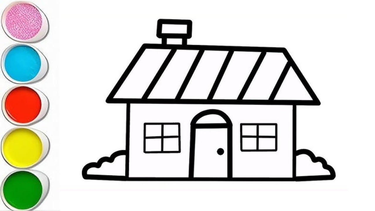Easy House Drawing and Coloring for Kids | Simple Home Painting Tutorial Step by Step 🏠🎨