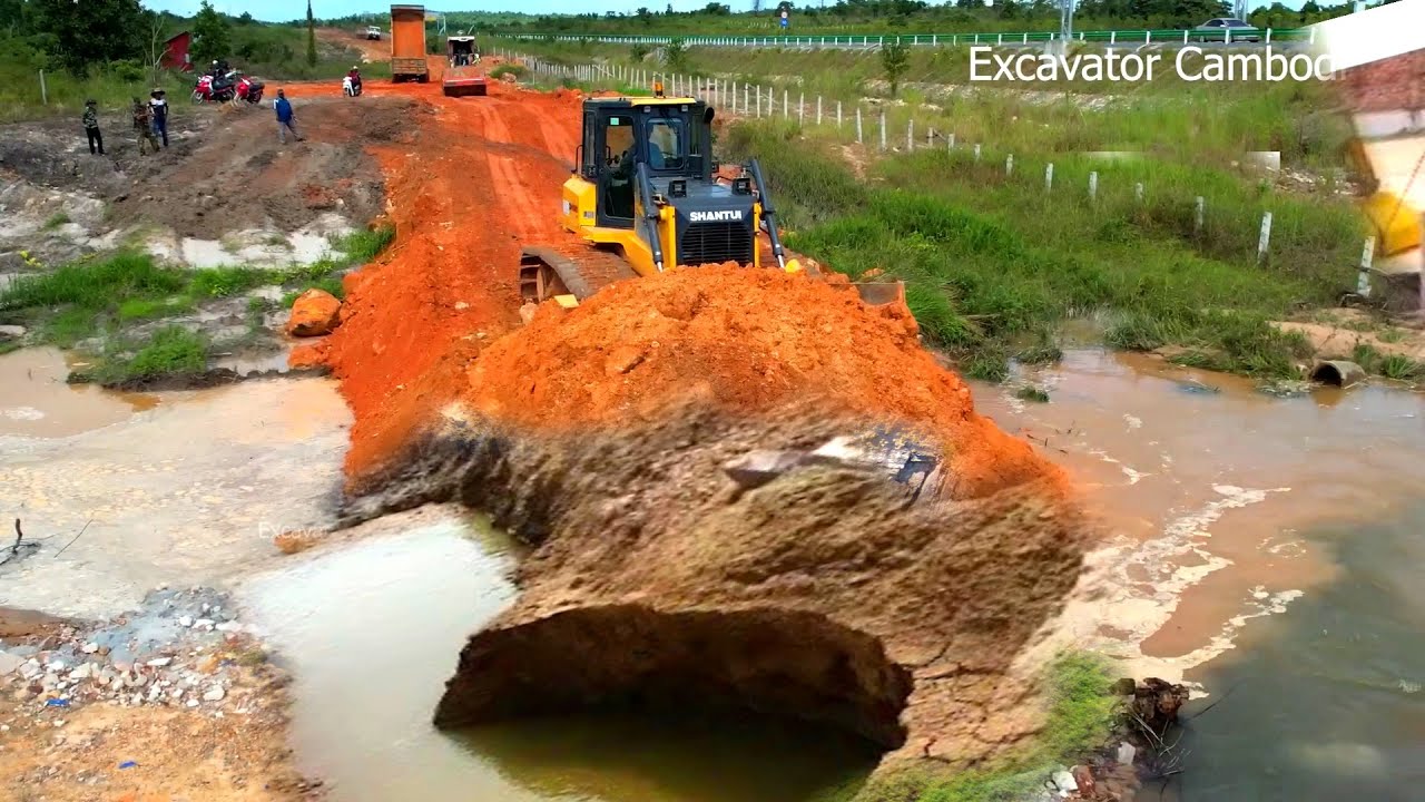 FULL 1000% Total Video Processing Connection 100% Complete Road To Drainage System By Bulldozer