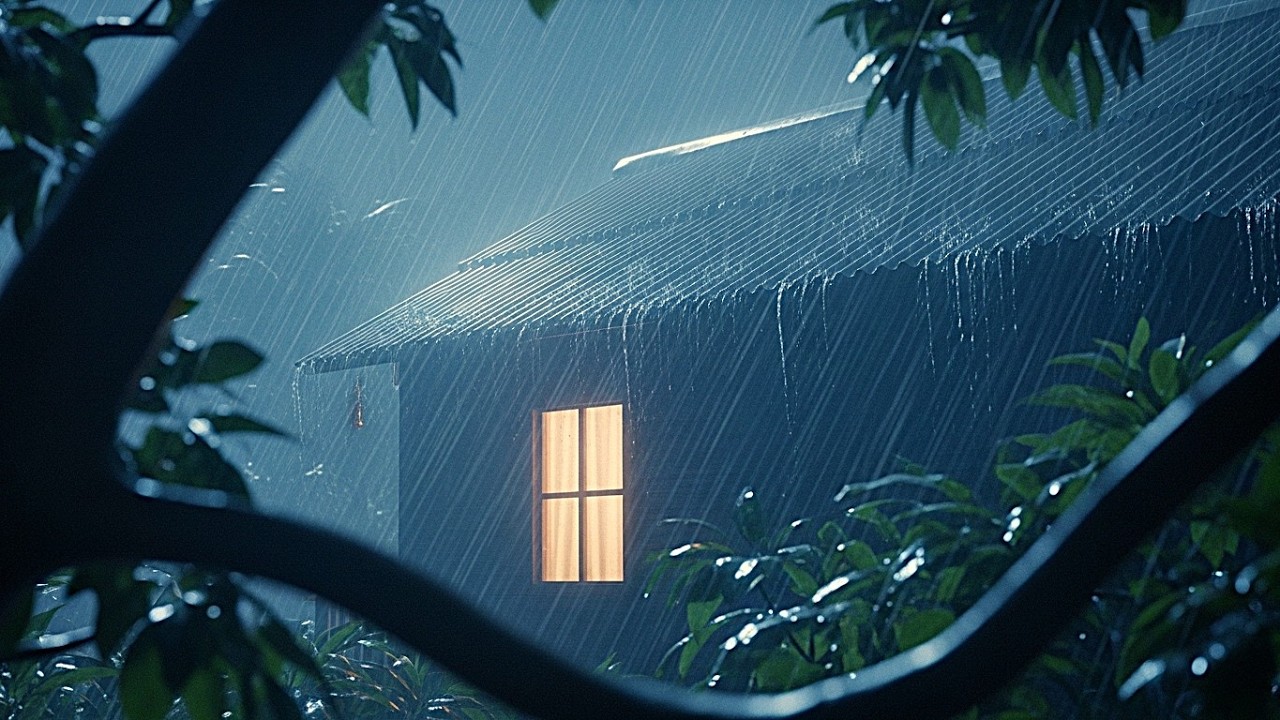 Heavy Rain on Metal Roof for Deep Sleep 🌧️ 8 Hours Insomnia Relief & White Noise