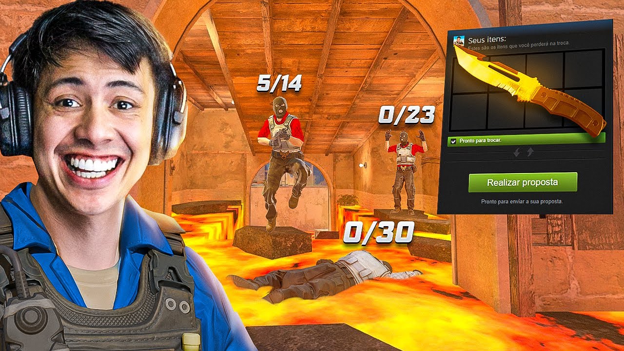 CS 2 mas... o CHÃO É LAVA! (quem morrer menos ganha uma faca)