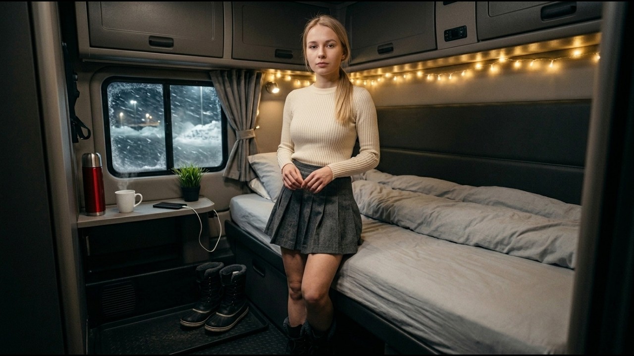 A Night in My Truck: Solo Russian Girl Driver on a Silent Snow Highway | &ndash;35&deg; Blizzard Road