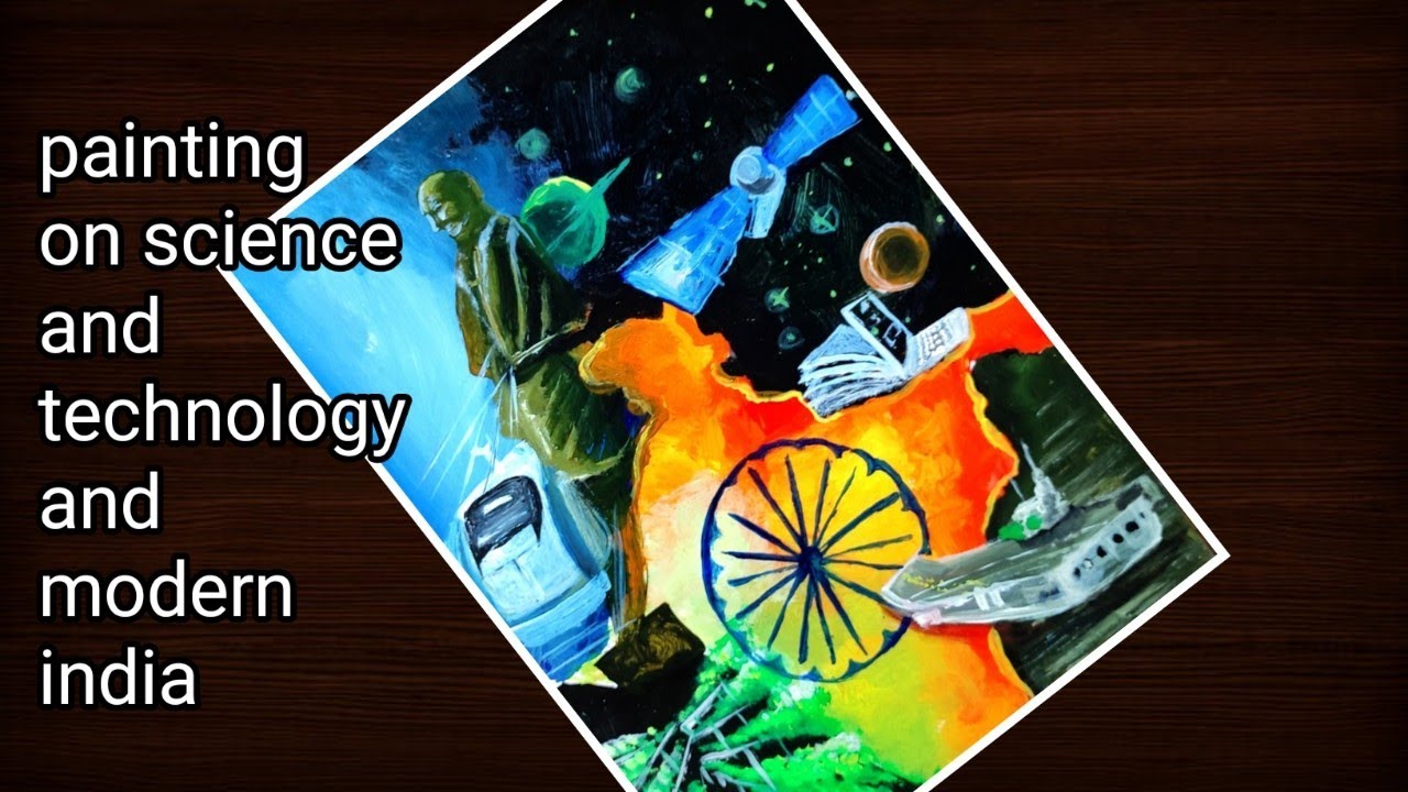 painting on modern india//poster making on  technological development// india vision 2047 painting