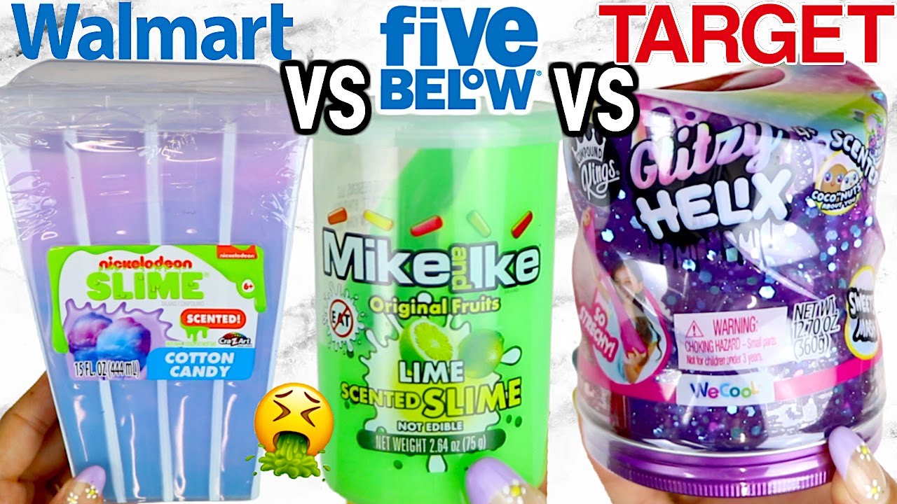 NEW Walmart VS Five Below VS Target Slimes! Which Is Worth It?!