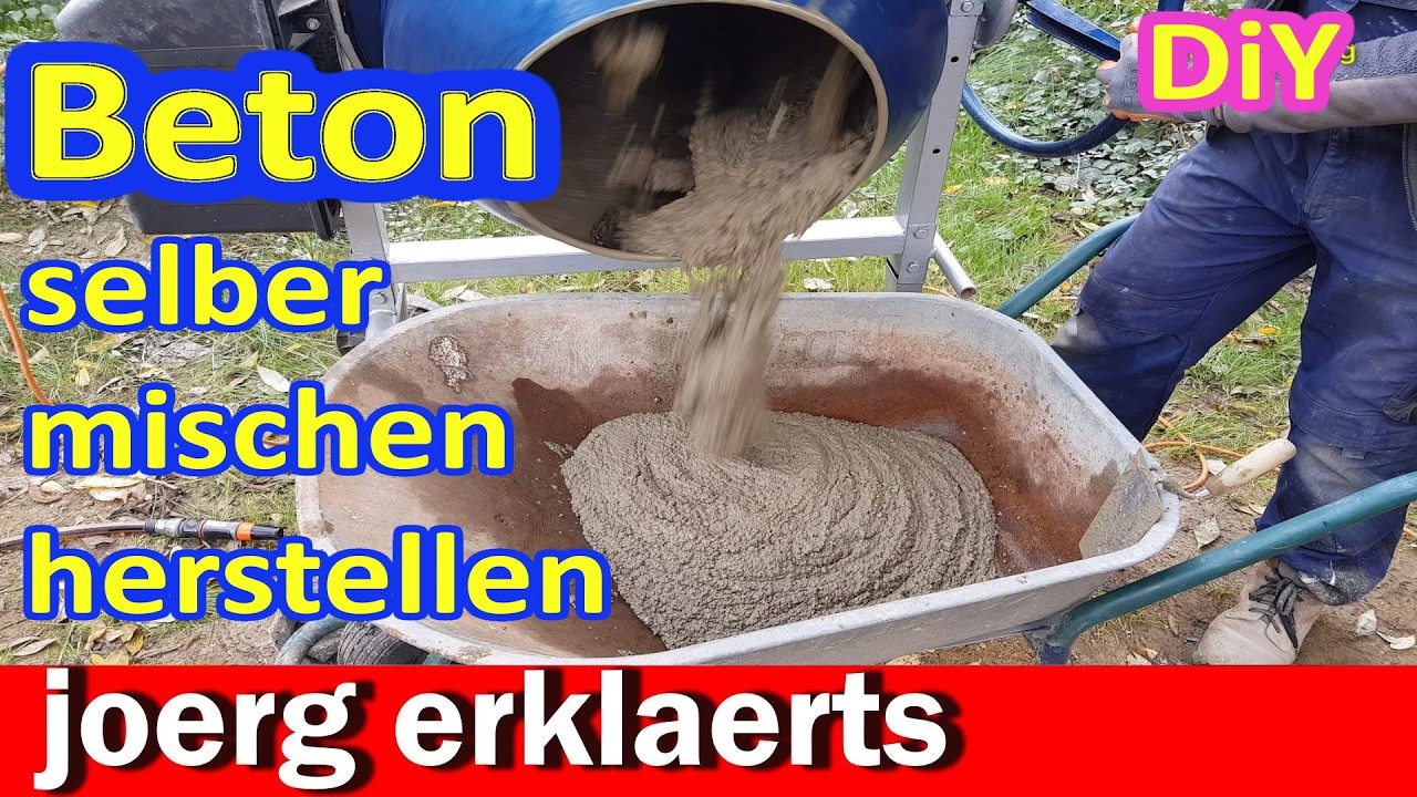 Beton Selber herstellen mischen Betonieren DiY Tutorial #joergerklaerts