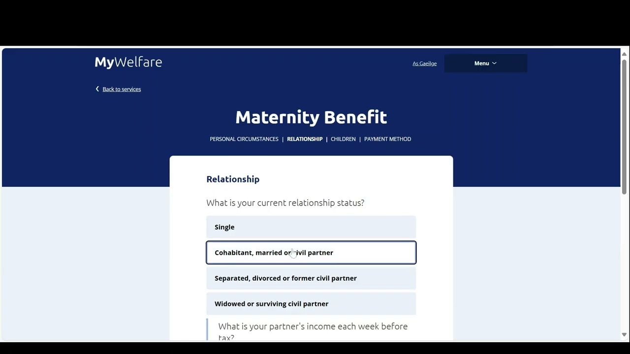 How to apply for Maternity Benefit on MyWelfare
