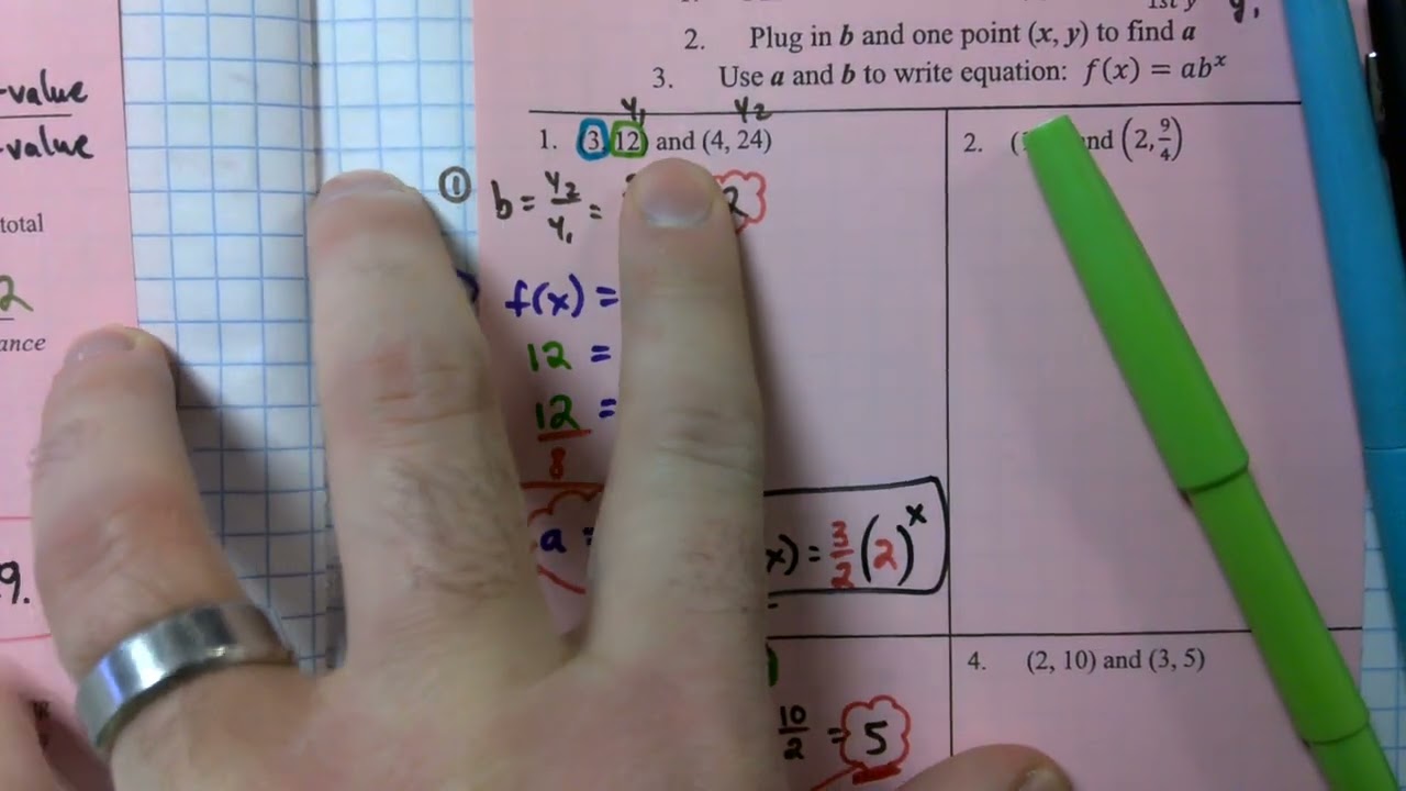 8.3a Notes - Exponential Functions from Two Points (M1)