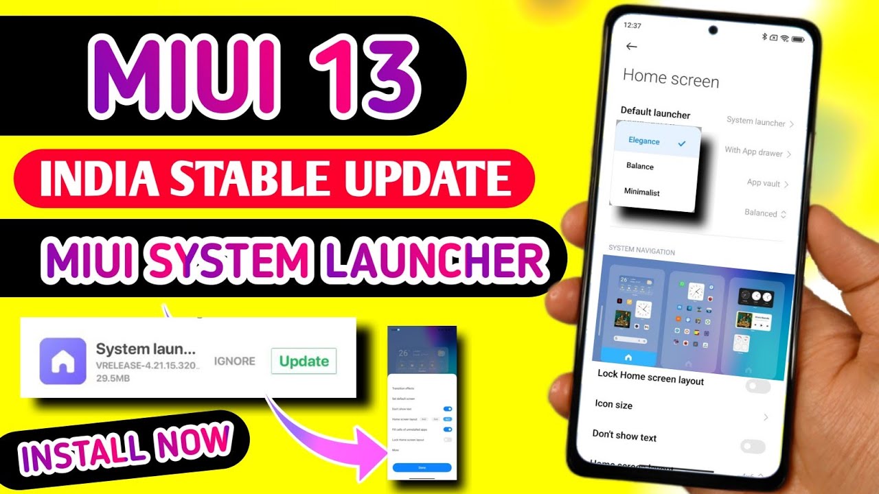 OFFICIAL INDIA MIUI 13 NEW SYSTEM LAUNCHER STABLE UPDATE WITH IMPROVED ANIMATION, LAG FIX | MIUI 13