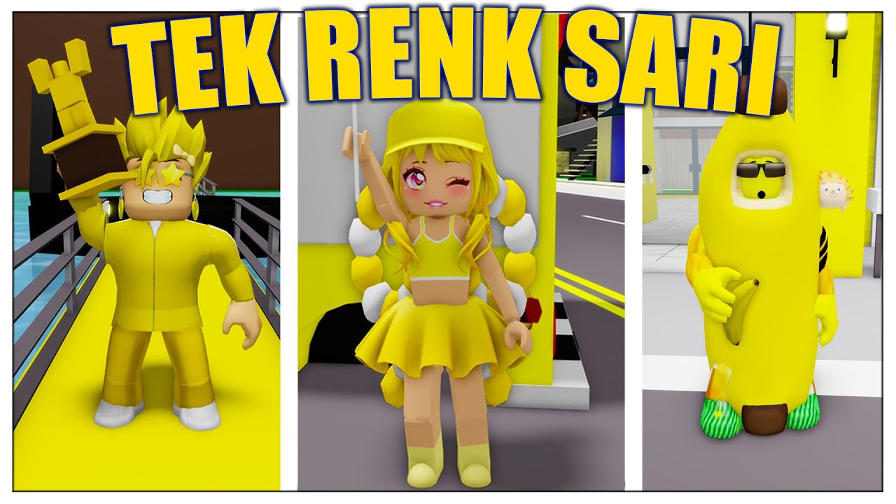 BROOKHAVEN 24 SAAT BOYUNCA TEK RENK CHALLENGE SARI 💛 ROBLOX KÜBRA NİSA