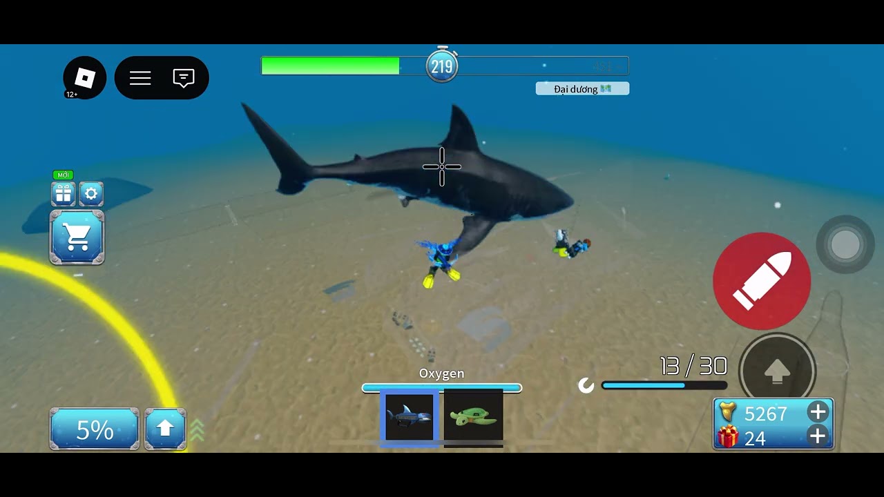 Chơi Sharkbite2 với bạn YouTuber.  #sharkbite2 