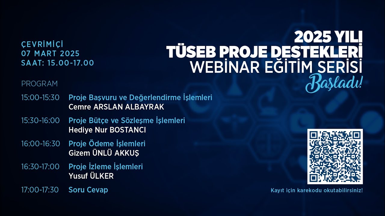 2025 YILI TÜSEB PROJE DESTEKLERİ WEBİNAR EĞİTİM SERİSİ 1