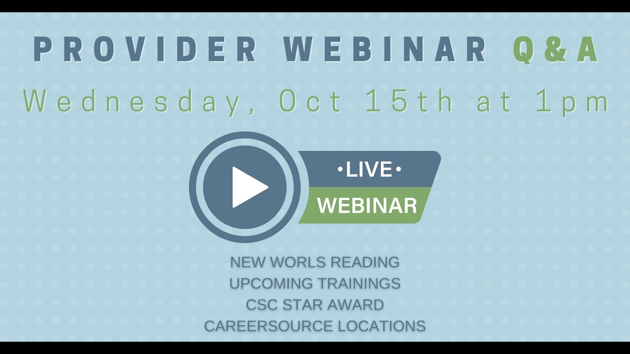 Provider Q&A Webinar: 10-15-25
