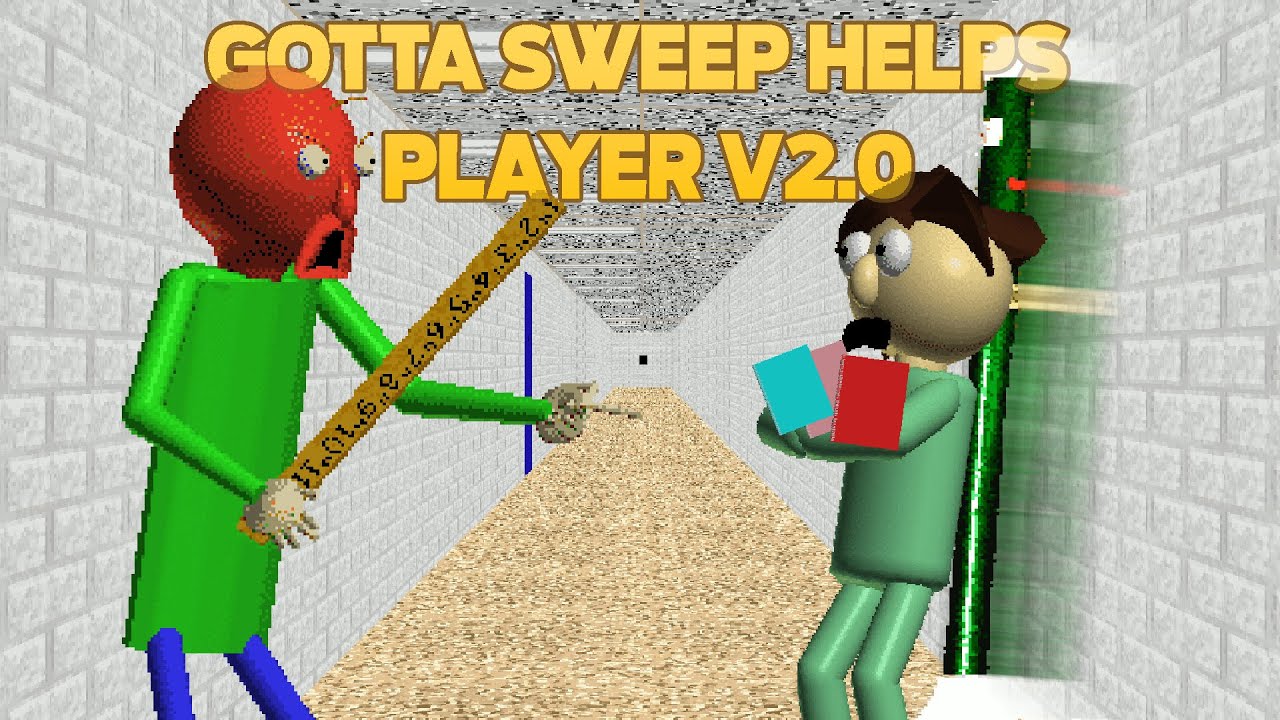 Baldi Finally catch! | Gotta Sweep Helps Player V2 [Baldi's Basics Mod]