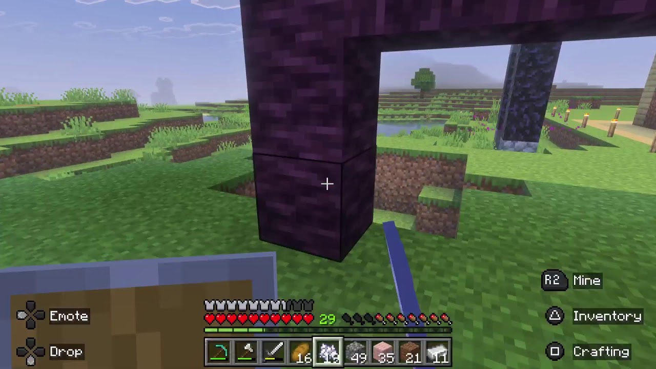 Playing minecraft