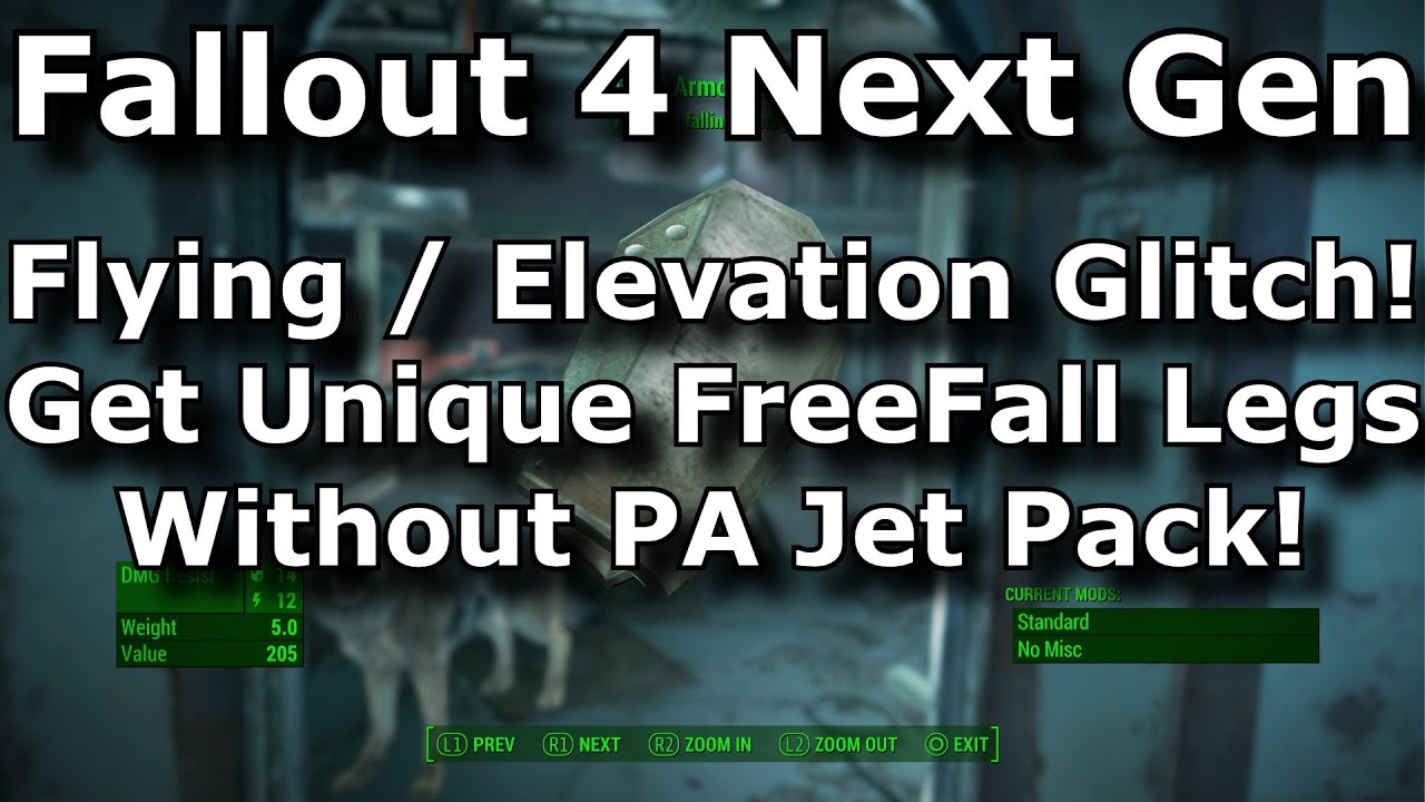 Fallout 4 Next Gen - Flying / Elevation Glitch! Get Unique FreeFall Legs Without PA Jet Pack! (2024)