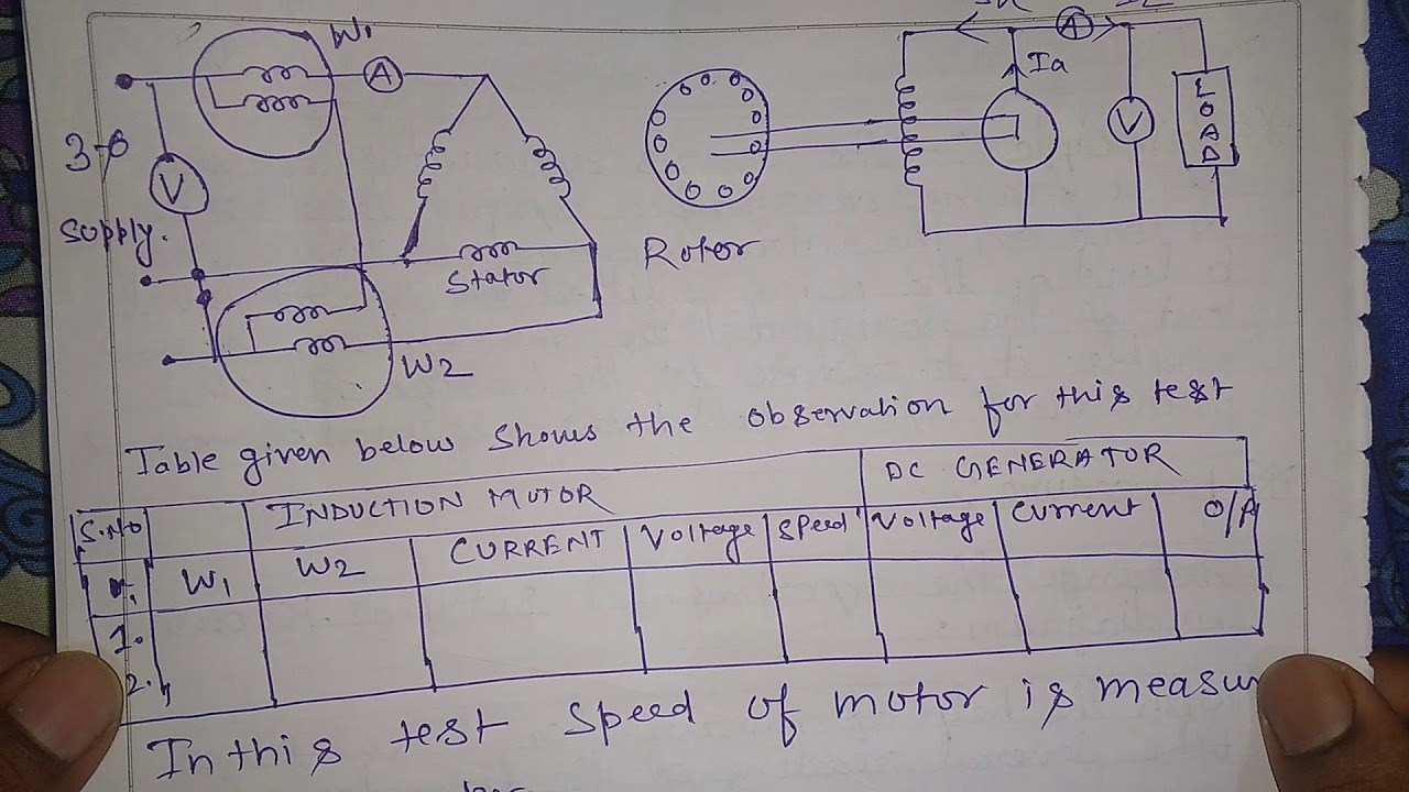 Temperature rise test in 3 phase induction motor