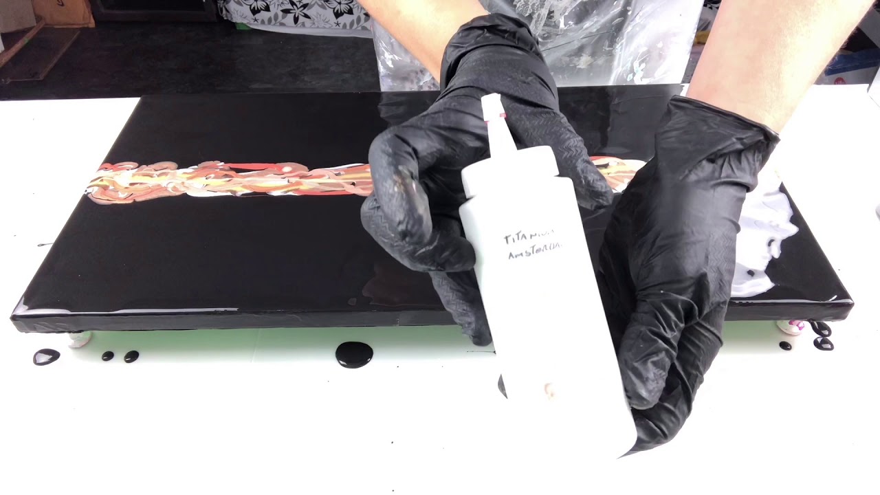 #19 - Metálicos com Fundo Preto ! Pinte Usando seu SECADOR DE CABELOS - Acrílico Derramado - Pouring