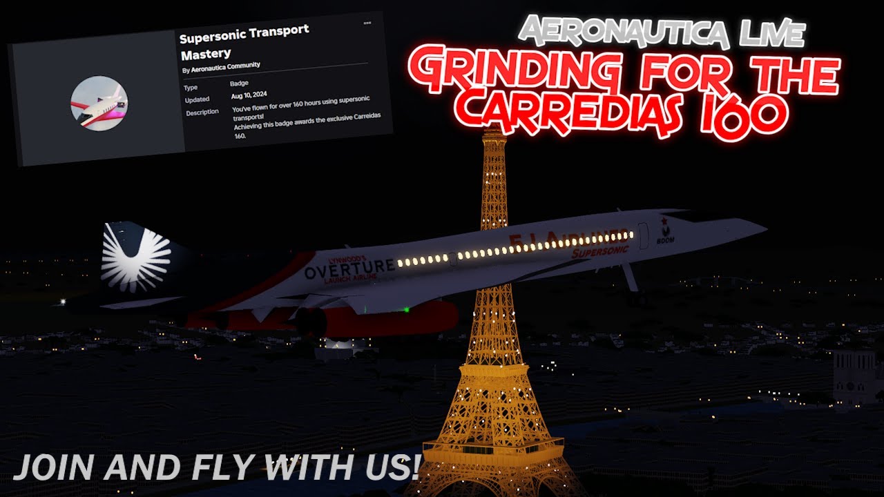 Grinding for the Carreidas 160 LIVE! || Roblox Aeronautica Live