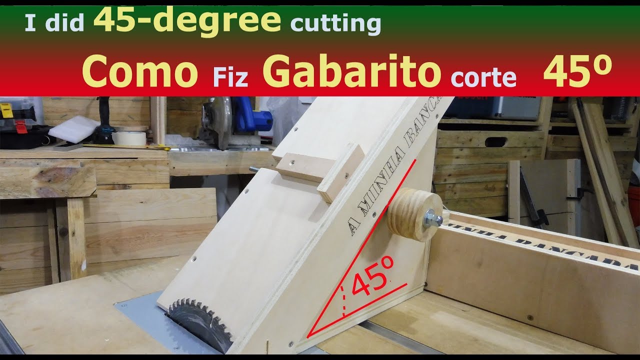 Gabarito corte 45 graus com sistema de aperto - cross cut sleed