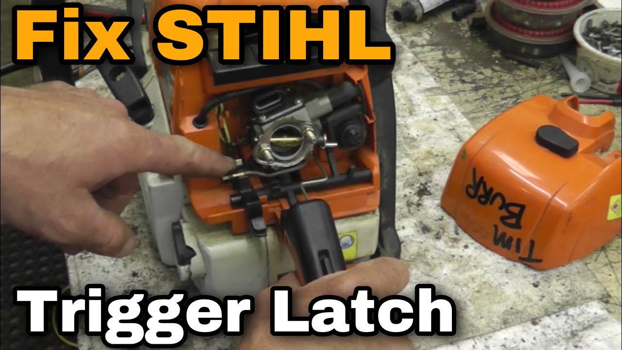 How To Repair or Fix a Stihl Trigger Control Latch on a Chainsaw - With Taryl