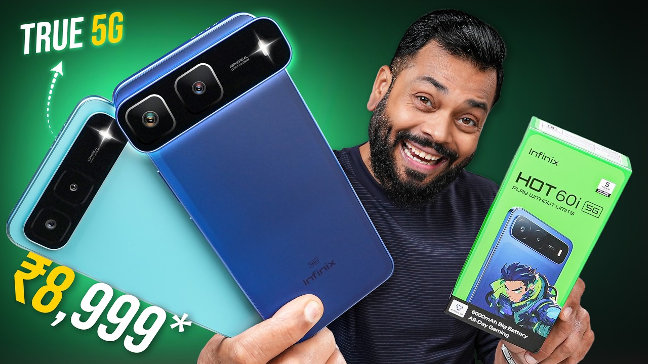 Infinix Hot 60i 5G Unboxing & First Look ⚡Dimensity 6400, 6000mAh, 1600 Cycles @ ₹8,999*