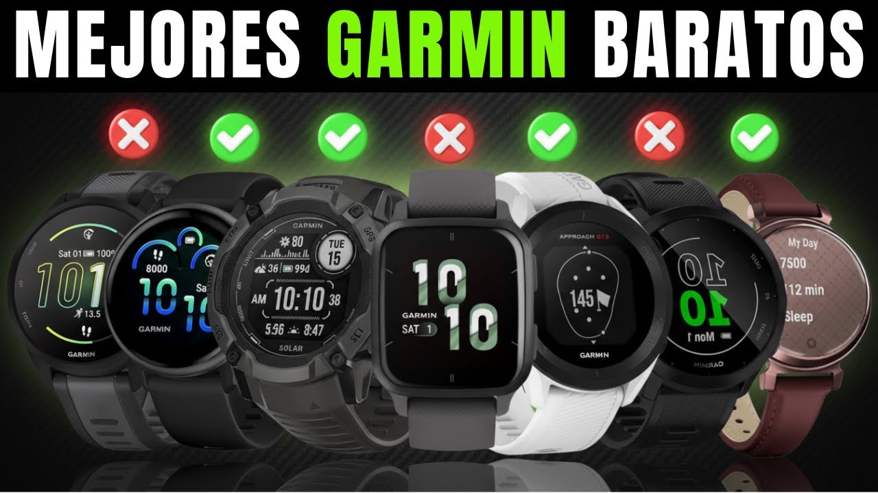 ✅7 Mejores Relojes Garmin Baratos [2026]🔥[Calidad-Precio] para Correr, Ciclismo, Senderismo, Golf...