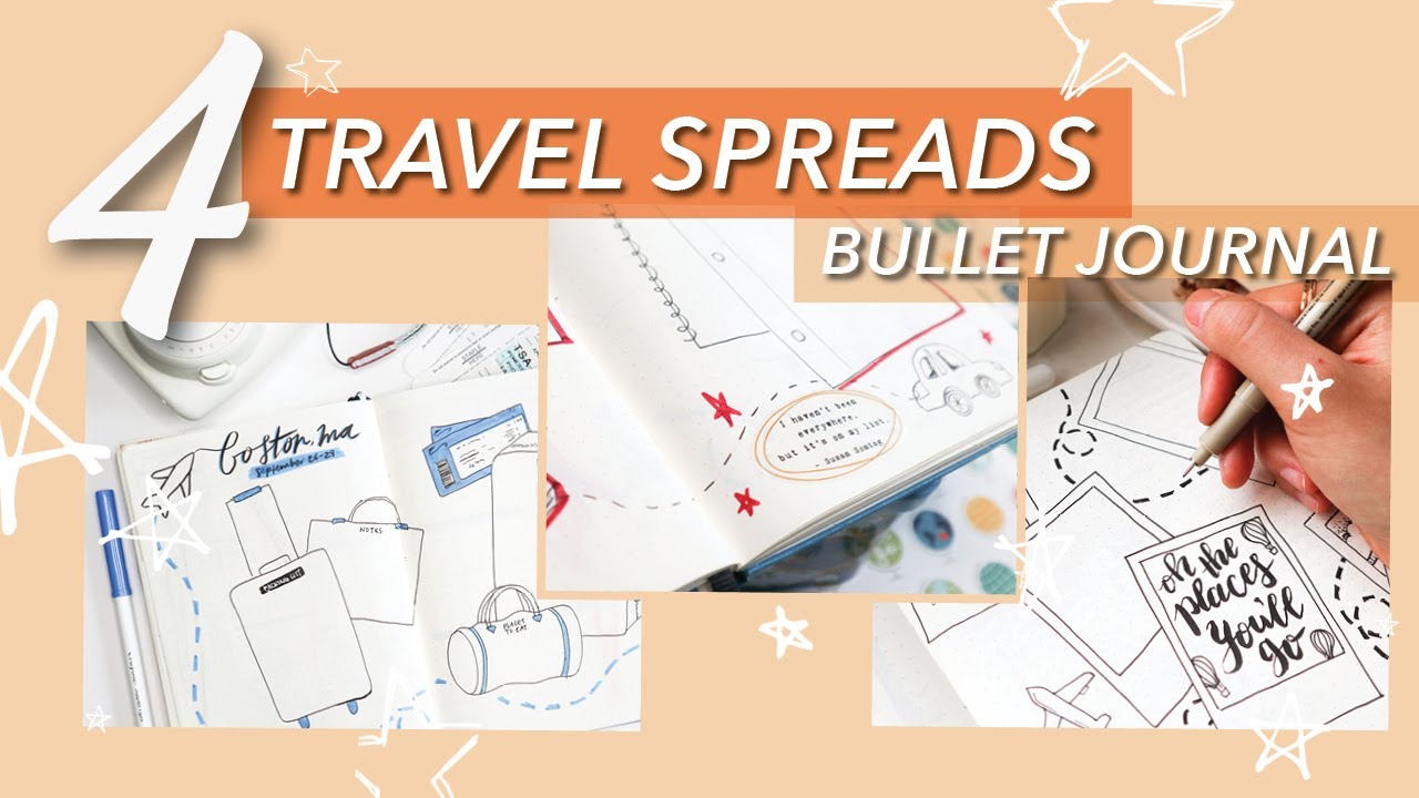 ✈️🌎4 Travel Spread Ideas for your Bullet Journal | Travel Wishlist, Planning, and Recording