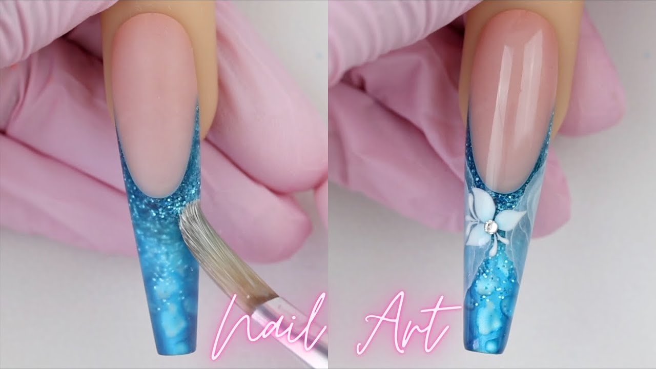 Uñas Acrilicas con Acuarela 💅🏻✨ Nail Art