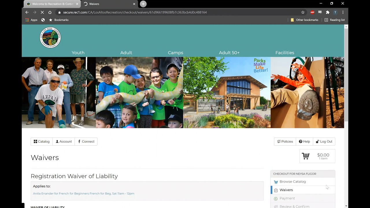 Civic Rec Tutorial - Signing Up for A Class