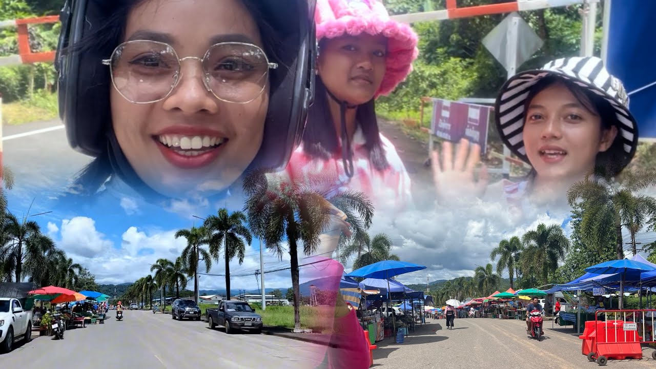 នាំក្មួយៗជិះម៉ូតូទៅលេងប្រទេសថៃ😍|kunbrsajeen