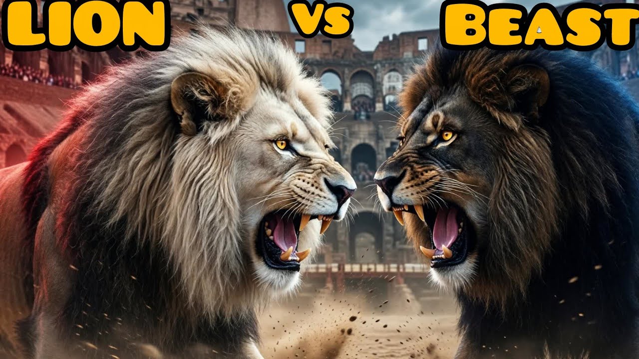 WHITE LION VS BLACK LION FIGHT | Ultimate Lion Clash in Gladiator Arena