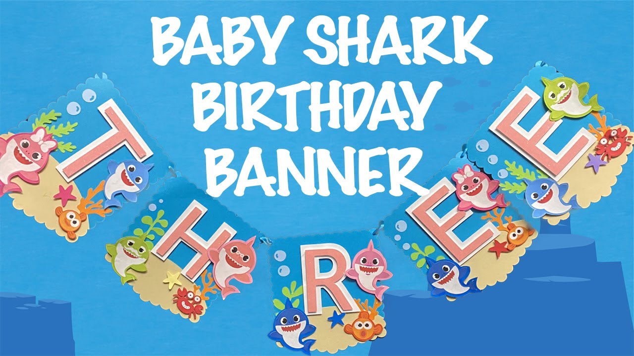 Baby Shark Birthday Banner Cricut | How To Create Outline In Adobe Illustrator