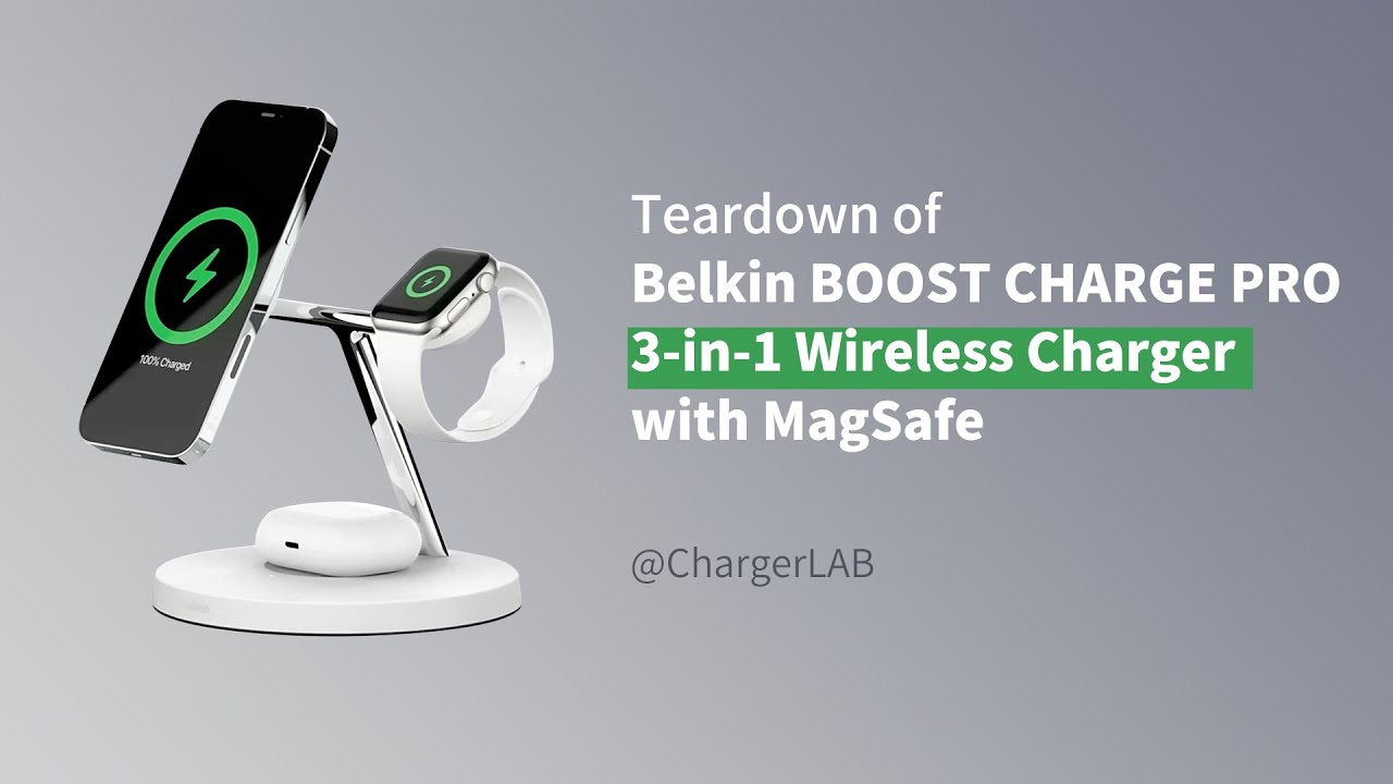 Разборка беспроводного зарядного устройства Belkin BOOST CHARGE PRO 3-в-1 с MagSafe