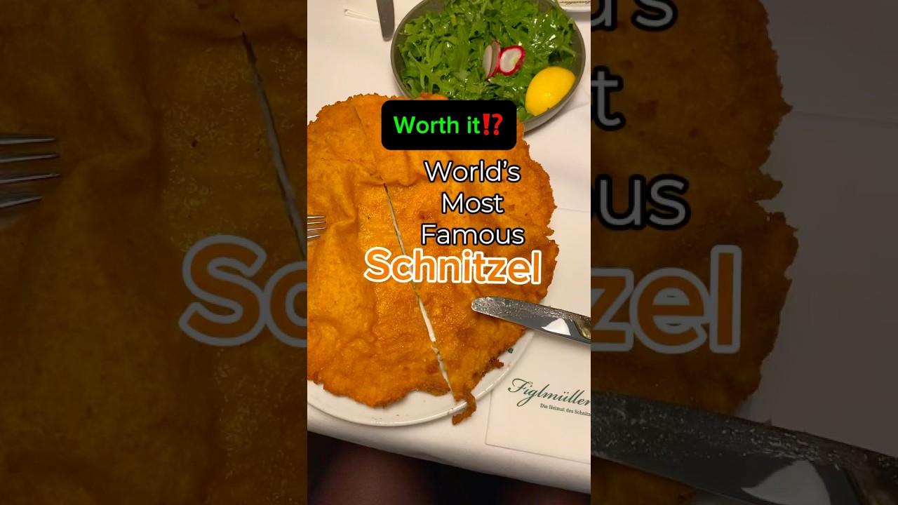 Tried the most famous schnitzel in world🍽️ #schnitzel #vienna #food #foodie #travel #figlmuller