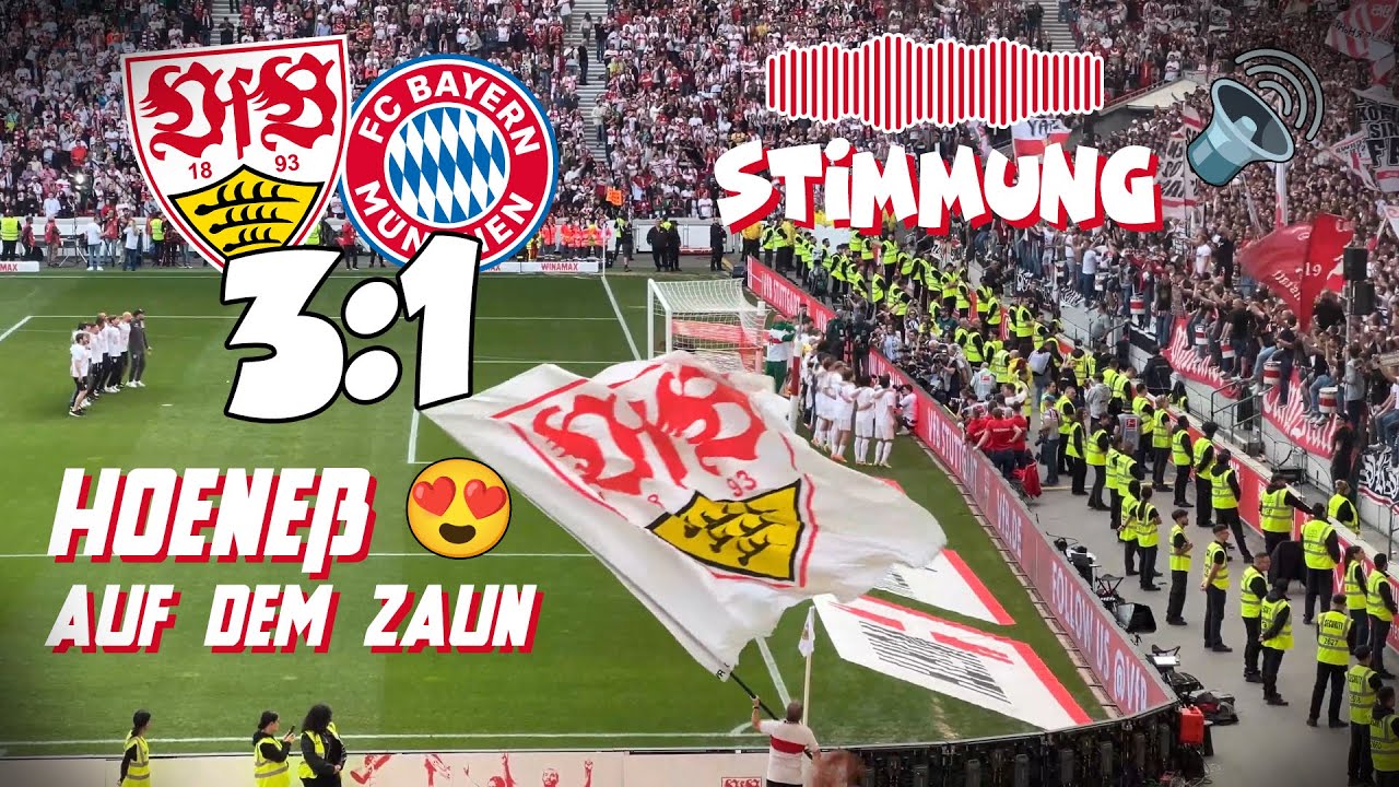 VfB Stuttgart 3:1 Bayern München 😍 Hoeneß auf dem Zaun 👏 Stimmung & Torjubel 🔊 Audio Stadion Vlog ⚪🔴